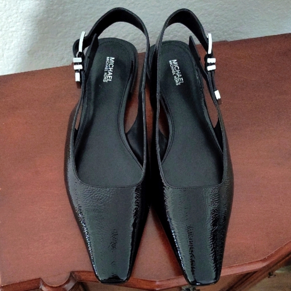Michael Kors Black Patent Slingback 1 Inch Heels. Never Won, No Tag